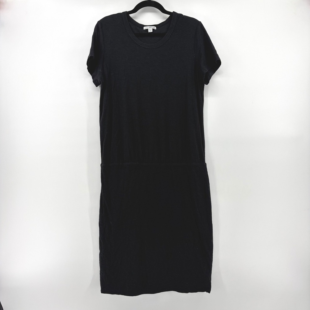 Standard James Perse Black Cotton Modal Short Sleeve T-Shirt Dress WSVH6467CU 3